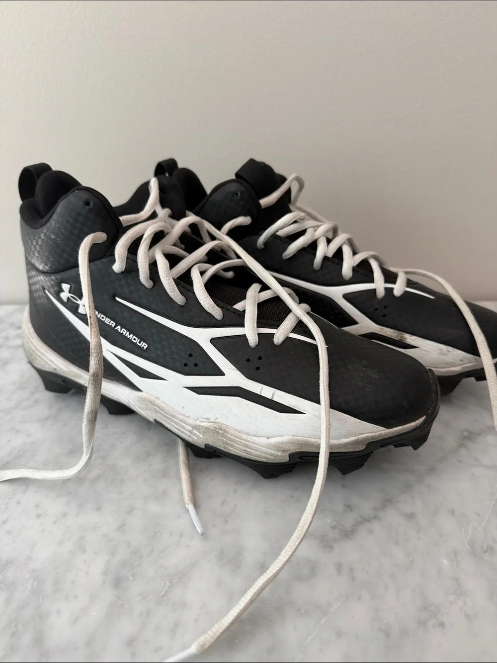 Under Armour Kids Black and White Sport Cleats